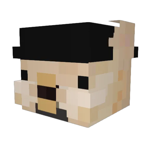 O_Cao_Mafioso Minecraft avatar head, 3D render