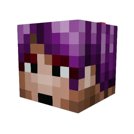 O_DDock Minecraft avatar head, 3D render