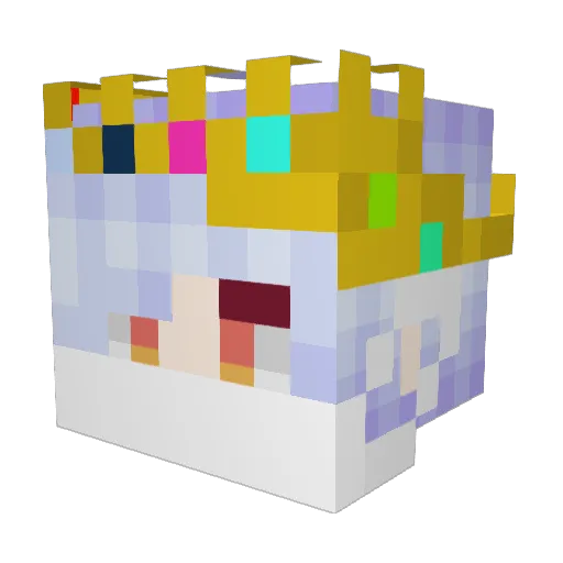 O_OUO_L Minecraft avatar head, 3D render