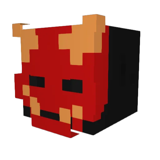 O_O_N Minecraft avatar head, 3D render