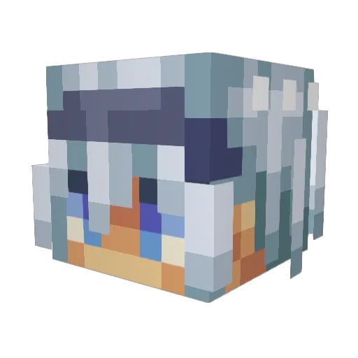 O_Spiral Minecraft avatar head, 3D render