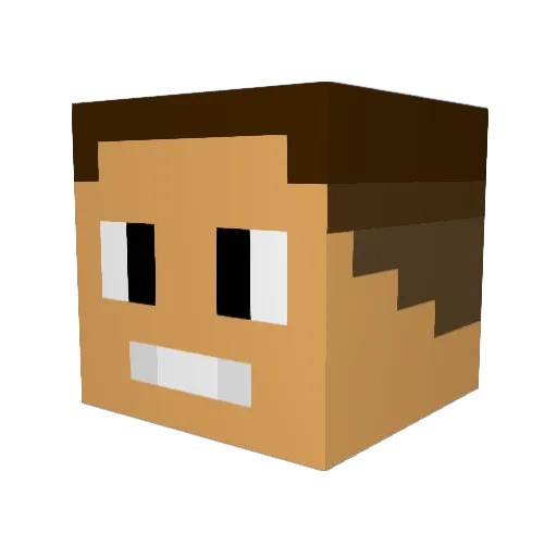 O_Vitu Minecraft avatar head, 3D render
