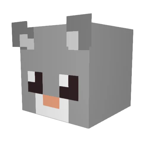 O___T Minecraft avatar head, 3D render