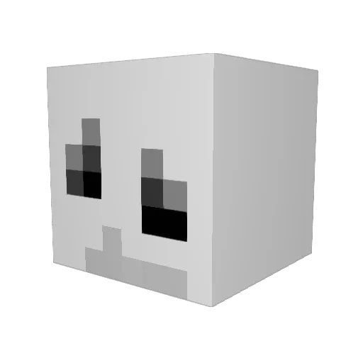 O_exists Minecraft avatar head, 3D render