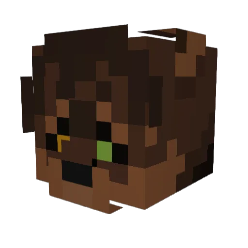 OakstoneWolf Minecraft avatar head, 3D render
