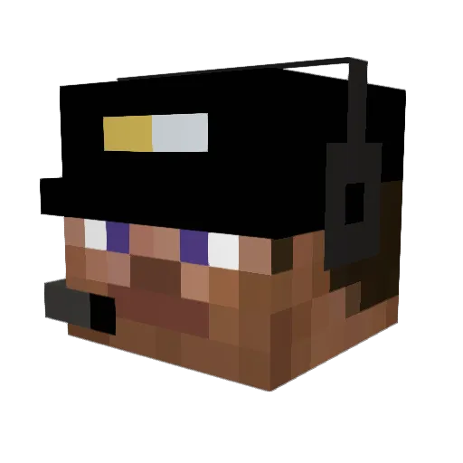 Oarf Minecraft avatar head, 3D render
