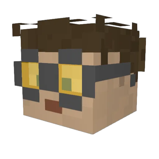 OatleyDog Minecraft avatar head, 3D render