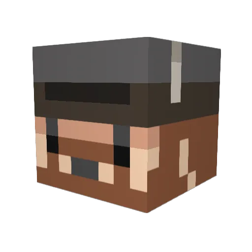 Obab Minecraft avatar head, 3D render