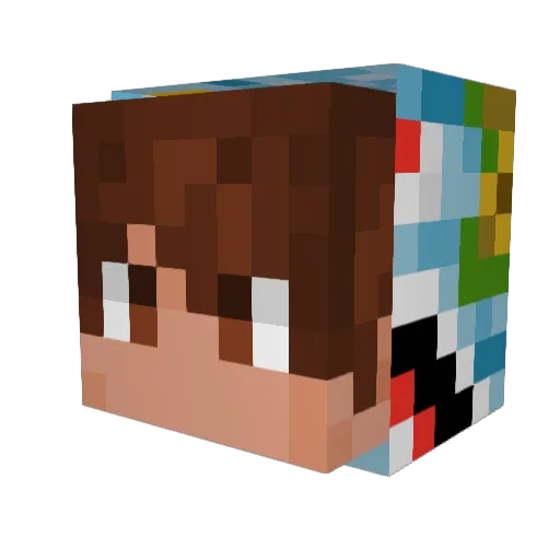 ObamaBellyButton Minecraft avatar head, 3D render