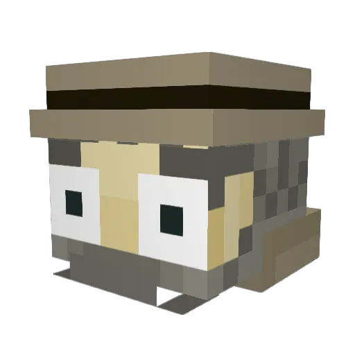 Obamabus Minecraft avatar head, 3D render