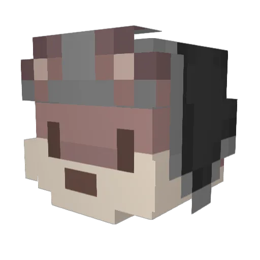 Obawalu Minecraft avatar head, 3D render