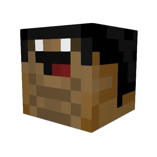 Obbamna Minecraft avatar head, 3D render