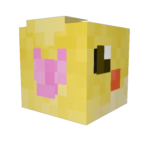 Obbetar Minecraft avatar head, 3D render