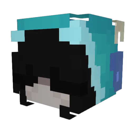 Obcess Minecraft avatar head, 3D render