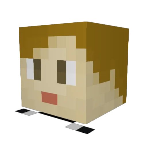 Oberwelt Minecraft avatar head, 3D render