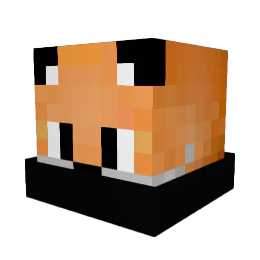 ObeyFox Minecraft avatar head, 3D render