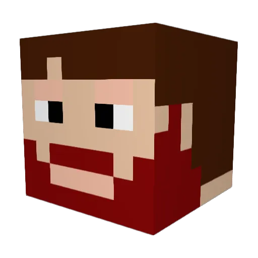 Obi1Mon Minecraft avatar head, 3D render