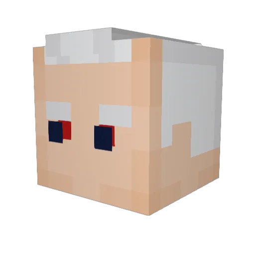 Obiden Minecraft avatar head, 3D render