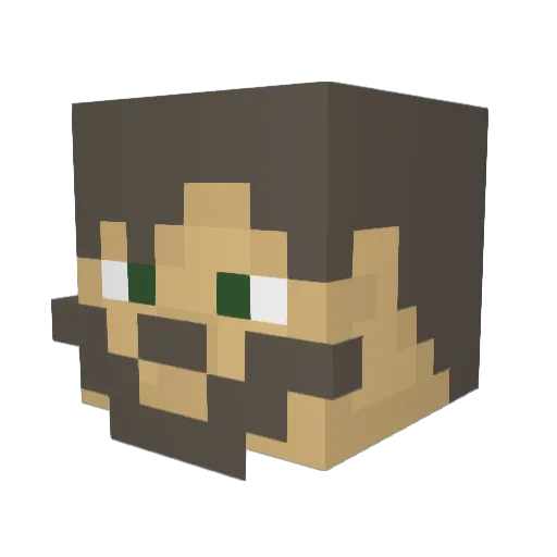 Obiwanbartobi Minecraft avatar head, 3D render