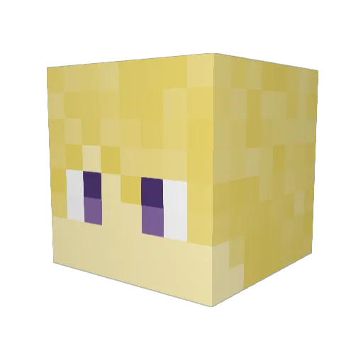 Obiwaniam Minecraft avatar head, 3D render