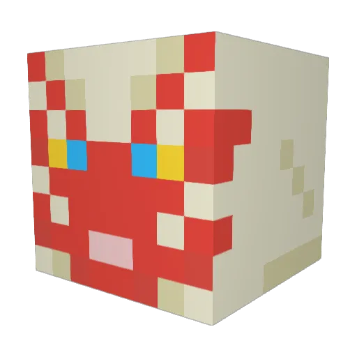 Objectionist Minecraft avatar head, 3D render