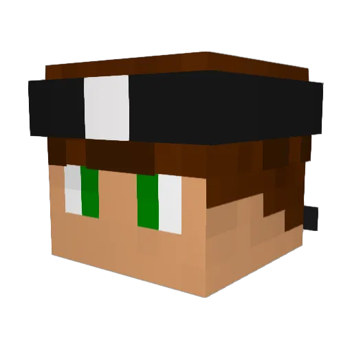 Oblacko Minecraft avatar head, 3D render