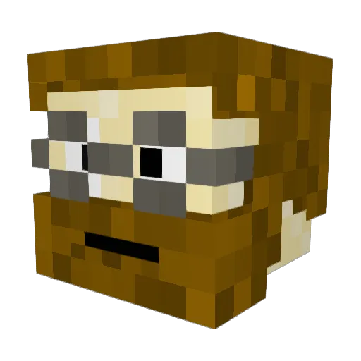 Oblivious802 Minecraft avatar head, 3D render