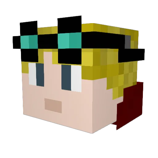 Oblivious_Apple Minecraft avatar head, 3D render