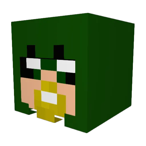 Oboy_ Minecraft avatar head, 3D render