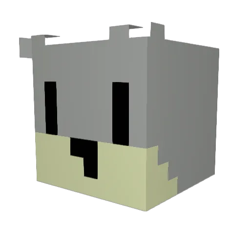 Obracken Minecraft avatar head, 3D render