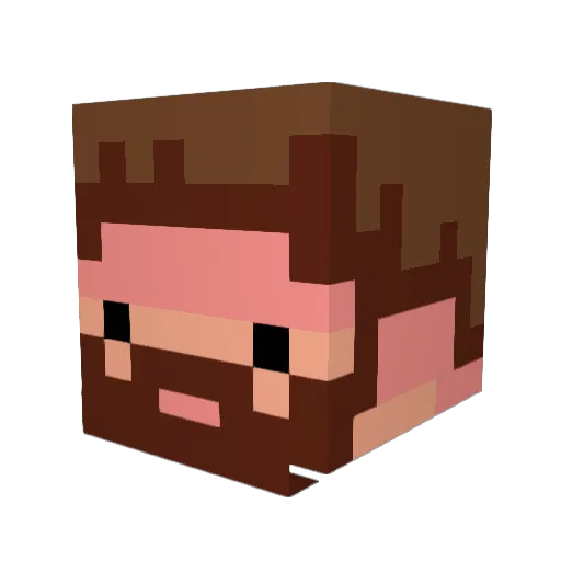 Obseedian Minecraft avatar head, 3D render