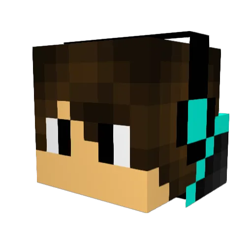 ObsidianScorpius Minecraft avatar head, 3D render