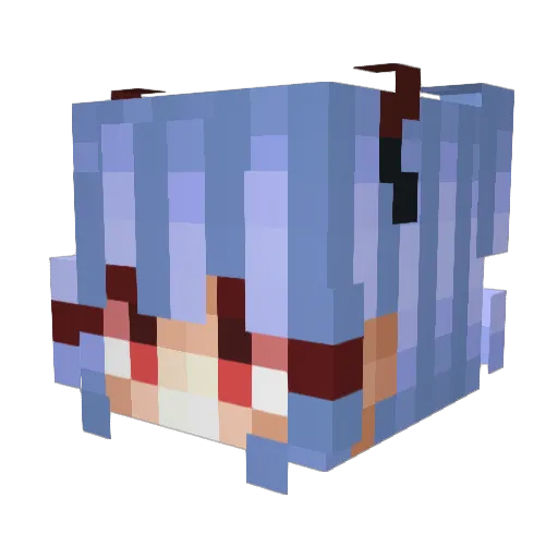 Obsidian_08 Minecraft avatar head, 3D render