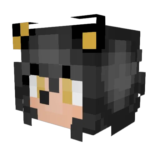 Obsidian_eevee Minecraft avatar head, 3D render