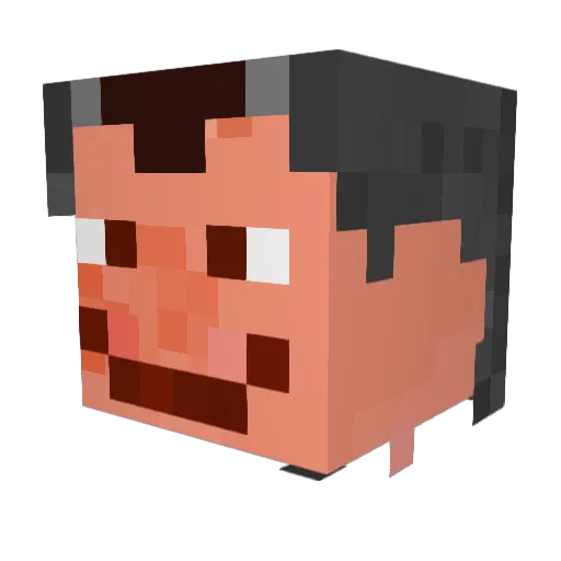 Obsidianio Minecraft avatar head, 3D render