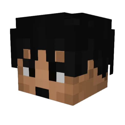Obtin Minecraft avatar head, 3D render