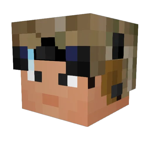 Obv_Ultra Minecraft avatar head, 3D render