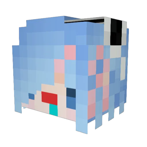 ObverzSenpai Minecraft avatar head, 3D render