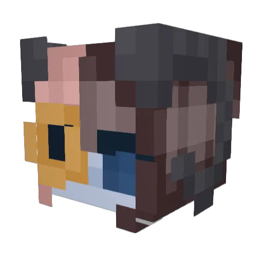 Occaroon Minecraft avatar head, 3D render