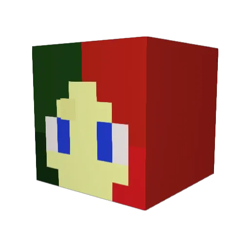 Occhidifoglia Minecraft avatar head, 3D render