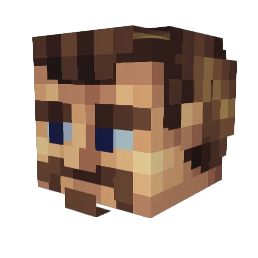 Occlusion Minecraft avatar head, 3D render