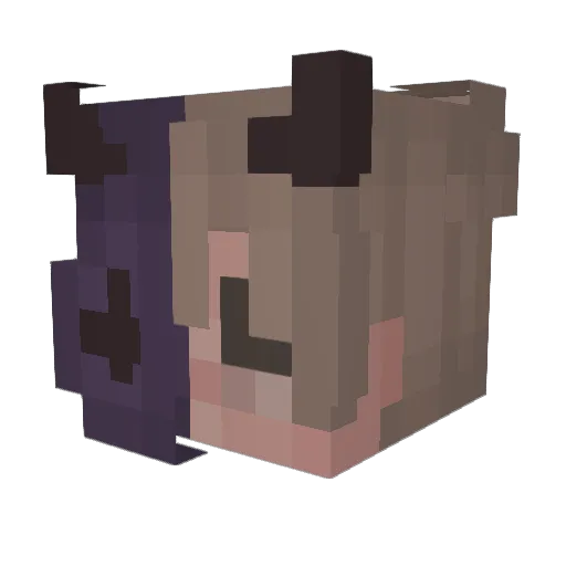 Occlusiveness Minecraft avatar head, 3D render