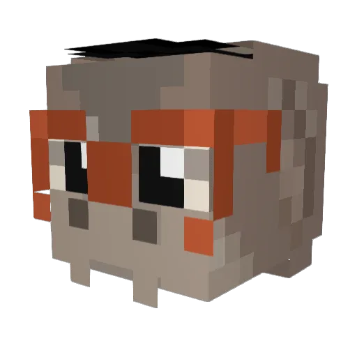 OceJI Minecraft avatar head, 3D render