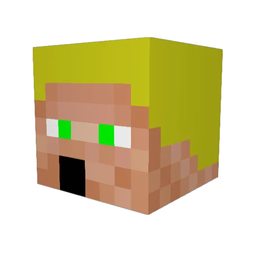 OceanCamo Minecraft avatar head, 3D render