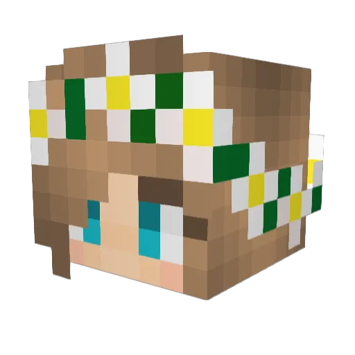 OceanGrace Minecraft avatar head, 3D render