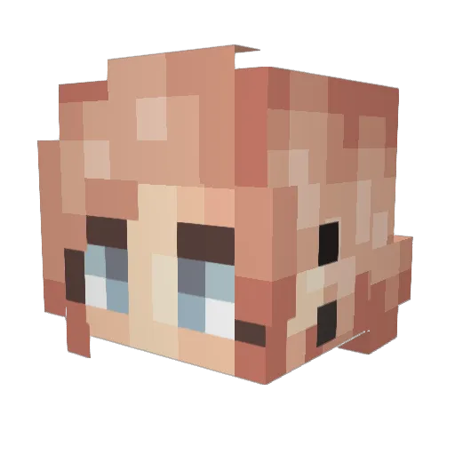 OceanRosie Minecraft avatar head, 3D render