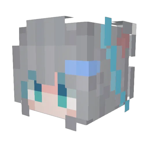 Ocean_Hu Minecraft avatar head, 3D render