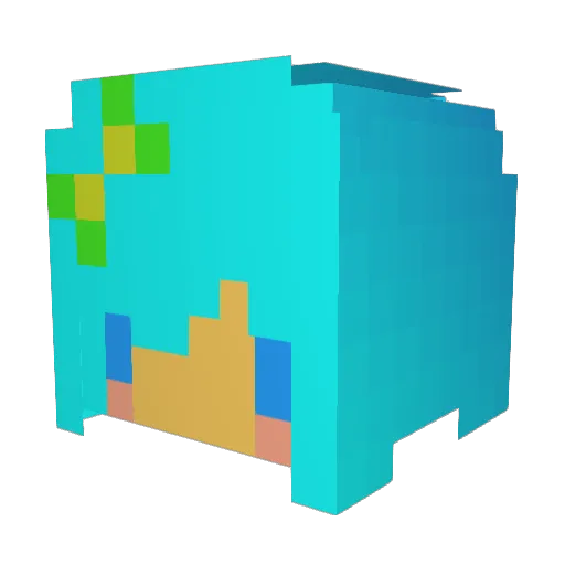Oceannighter Minecraft avatar head, 3D render