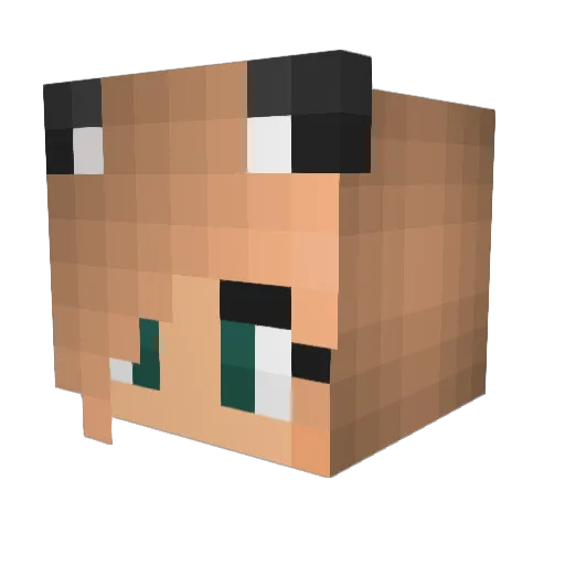 Oceletta Minecraft avatar head, 3D render