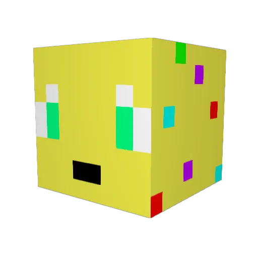 OcelotsRainbow Minecraft avatar head, 3D render